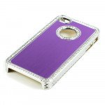 Wholesale iPhone 4 4S Alumnium Diamond Chrome Case (Purple)